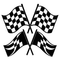 Racing flags illustration depicting checkered flags in various positions representing speed and victory vector
