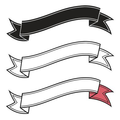 Decorative ribbon banner illustration set collection for design elements