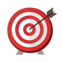 Red and white target with arrow illustration design for business concept vector