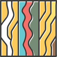 Abstract geometric illustration of colorful wavy shapes and vertical stripes in a vibrant style vector