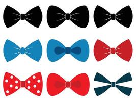 illustration of a set of colorful bow ties in various shapes and designs vector