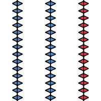 Seamless diamond geometric pattern with vertical lines in blue and red colors vector