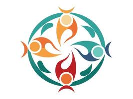 Abstract colorful circular design representing community unity and teamwork in a modern style vector