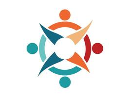 Colorful abstract community concept depicting unity cooperation and social connection vector