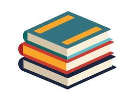 Stack of colorful books representing education reading knowledge and learning concepts vector