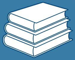 Stack of books illustration against blue background perfect for education and reading resources vector