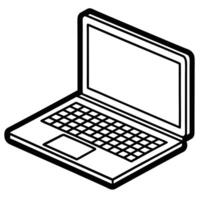 Minimalist isometric illustration of a laptop computer for modern technology and digital designs vector