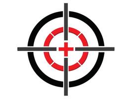 Target sight icon with crosshair and concentric rings illustrating accuracy and precision vector