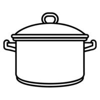 Clean outline of a cooking pot with lid graphic design for kitchen use vector