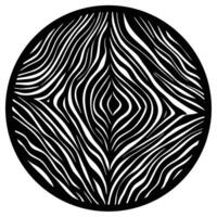 Abstract black and white circular design featuring textured flowing lines artistic decorative artwork vector