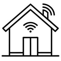 Modern smart home connected with wi-fi symbolizing wireless connectivity for the home network vector
