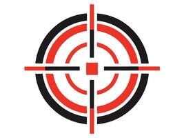 Simple red and black crosshair target design for aiming at the center of focus vector