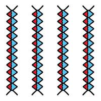 Simple four braided colorful geometric chains on white background decorative ornament vector