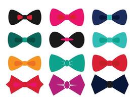 Colorful illustration of a collection of stylish bow ties in different shapes and shades vector