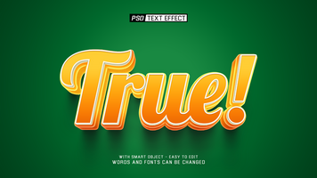 true 3d text effect psd