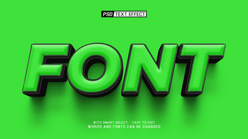 font 3d editable text effect style psd