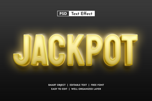 Radiant Golden Glow 3D Text Effect. Editable Title, Game Logo, and Party Event Design. Shiny Bright Font Style with Smart Objects and Customization psd