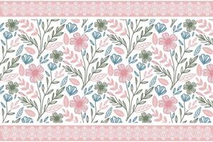 minimal cotton sketch design, floral border motif drawing, outline rose textile pattern, wrapping texture fabric print, modern pillow cover idea vector