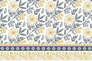 pillow cover pattern idea, line floral sketch with border, cotton rose texture drawing, minimalist textile fashion print, wrapping paper design vector