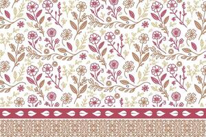 rose border embroidery sketch, cotton flower line drawing, outline floral pattern print, wrapping texture idea for textile, hand drawn motif vector