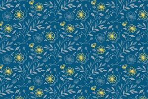 floral pattern with hand drawn roses and cotton flower sketches abstract line art and repetition for home textile and wrapping paper vector