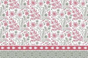 outline rose border textile, cotton flower pattern sketch, one line art fabric design, minimal fashion repeat print, table top floral idea vector