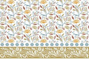 table top floral print design, border flower sketch pattern, cotton line art rose, abstract wrapping textile style, nature inspired texture vector