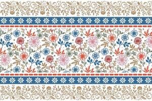 modern floral motif sketch, cotton border rose outline, abstract textile drawing idea, one line fabric print design, fashion wrapping texture vector