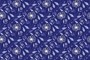 abstract floral pattern with hand drawn roses and cotton flower line drawings continuous repetition for home use and surface print vector