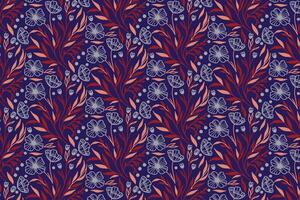 textile design with one line rose outlines abstract cotton flower sketches and continuous botanical elements vector