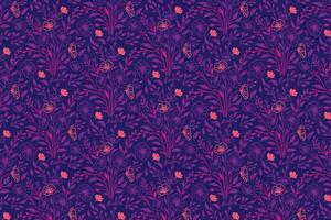 continuous one line floral sketch pattern with minimalist rose outlines and cotton motifs for fashion fabric and wrapping paper vector