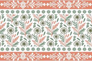 trendy cotton floral motif, sketch pattern with border rose, one line textile fabric print, wrapping texture idea, modern fashion drawing vector