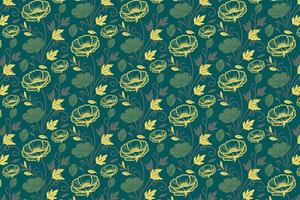 rose and cotton line sketch pattern for use in kitchen textiles pillowcases wrapping and fashion surface design vector
