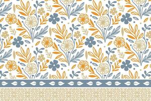 ornamental sketch pattern design, rose flower border line, cotton outline art texture, fabric repeat print idea, wallpaper inspired motif vector