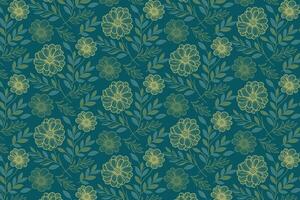 nature themed floral pattern with minimalist one line rose designs cotton flower texture and abstract leaf sketches for kitchen fabric vector