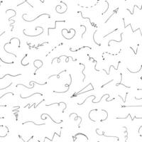 Seamless Doodle Arrow Pattern on White Background vector