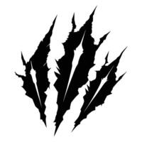 Black Claw Marks with Ink Texture - Jagged Slashes on White Background in High-Contrast Style vector