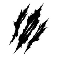 Black Claw Marks with Ink Splatter - Jagged Animal Scratches on White Background in High-Contrast Style vector