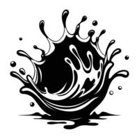 High-Speed Black and White Water Splash - Abstract Ink-Style Fluid Motion on White Background vector