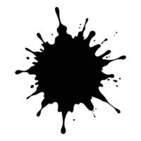 Black Paint Splash - Bold Acrylic Texture with Dripping Edges on White Background vector