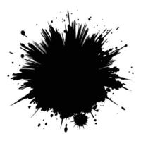 Dynamic Black Brush Splash - Bold Paint Strokes with Natural Texture on White Background vector