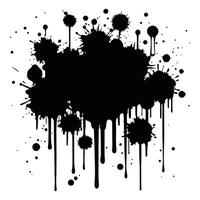 Random Black Ink Splatters on White Background High-Contrast Abstract Grunge Texture vector