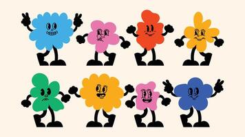 collection of logo templates and graphic assets, brand identity, posters and banners, with cartoon characters, abstract stickers and linear icons. vector