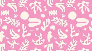 seamless pattern with groovy floral waves and playful botanical shapes in naive hand drawn design for summer prints, beachwear, and modern surface decoration. vector