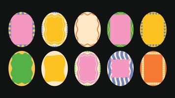 minimal background with bold bright colors and abstract wavy shapes in naive hand drawn style, includes simple frames and borders perfect for cards, posters, and creative prints. vector
