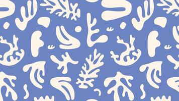 pattern with groovy floral waves and playful botanical shapes in naive hand drawn design for summer prints, beachwear, and modern surface decoration. vector
