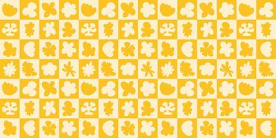 seamless pattern with naive hand drawn flowers and ocean-inspired waves in a playful vacation mood, perfect for fabric prints, summer posters, and surface decoration. vector