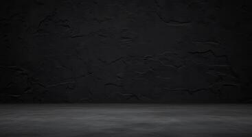 Dark concrete wall background with black texture photo
