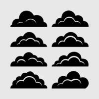 Set of cloud silhouette bundle vector