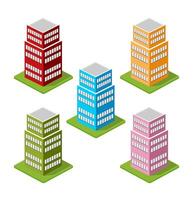 Isometric building icons vector